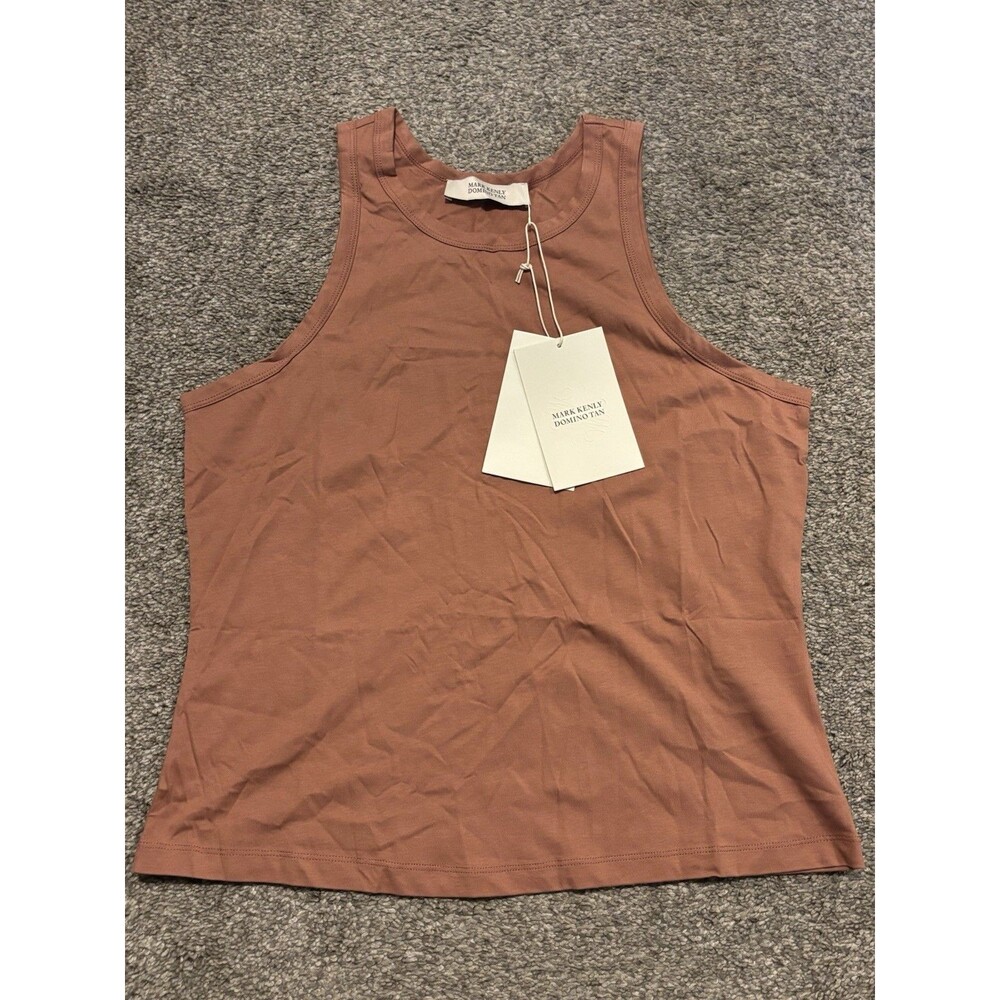 Mark Kenly Domino Lea Cotton Tank Top Size XL Cedarwood
